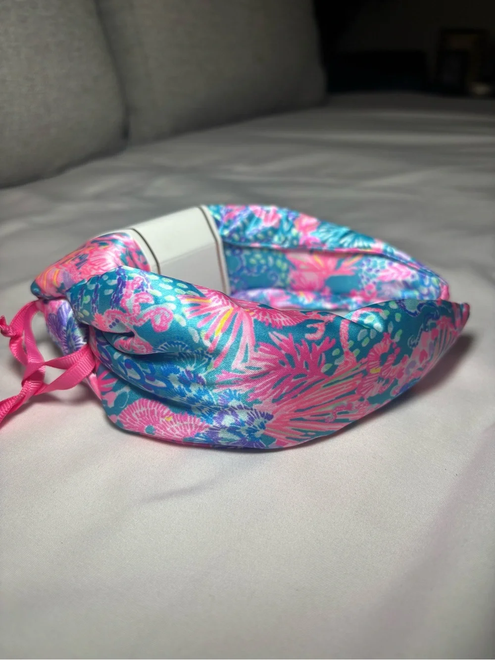 NWT Lilly Pulitzer “Splendor in the Sand”Pink & Aqua Wide Knotted Headband
